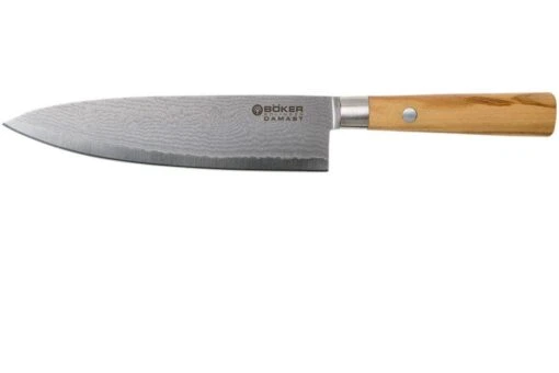 Böker Damast Olive 15.5 Cm Petit Couteau De Chef, 130439DAM -Les Couteaux Soldes BO130439DAM 01 boker bo130439dam 01