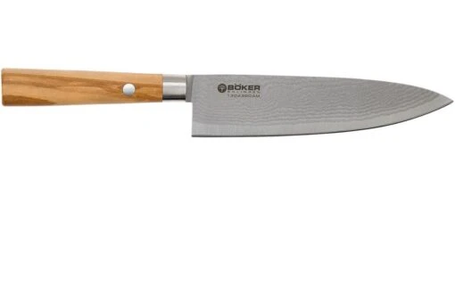 Böker Damast Olive 15.5 Cm Petit Couteau De Chef, 130439DAM -Les Couteaux Soldes BO130439DAM 02 boker bo130439dam 02